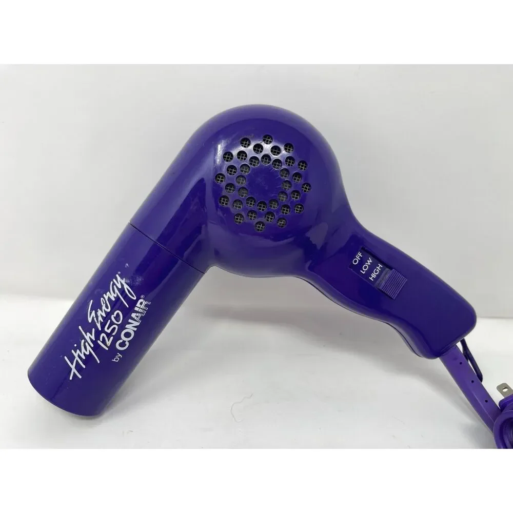 Vintage Conair High Energy 1250 Hair Blow Dryer Small Travel PURPLE